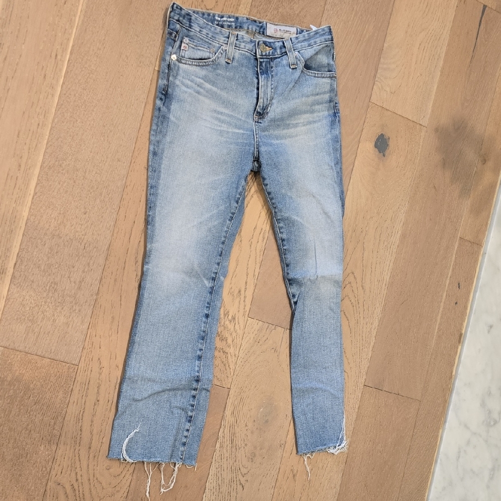 Ag Adriano Goldschmied Light Blue Cropped Jeans